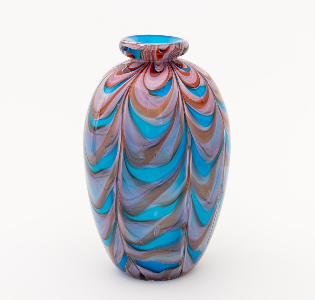 Murano Pulled Feather Glass Vase - 6
