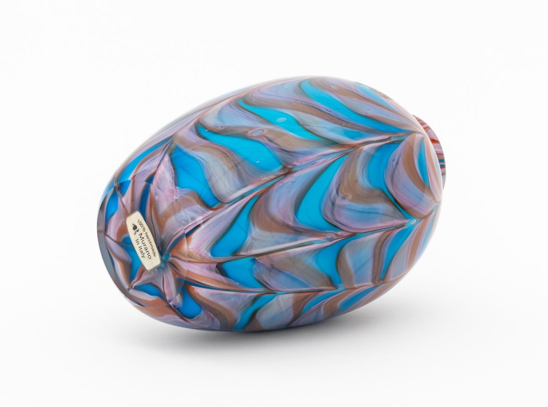 Murano Pulled Feather Glass Vase - 7