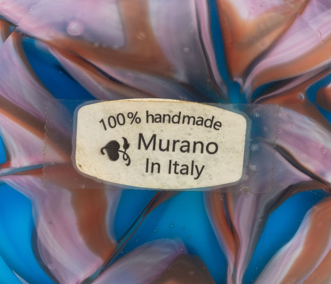 Murano Pulled Feather Glass Vase - 8