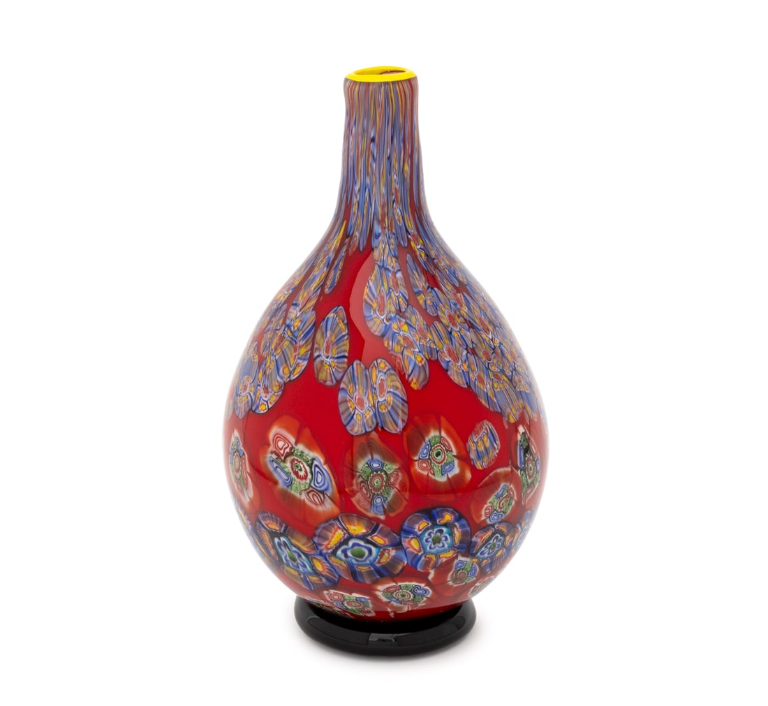 Murano Millefiori Glass Bottle Vase (1 of 10)