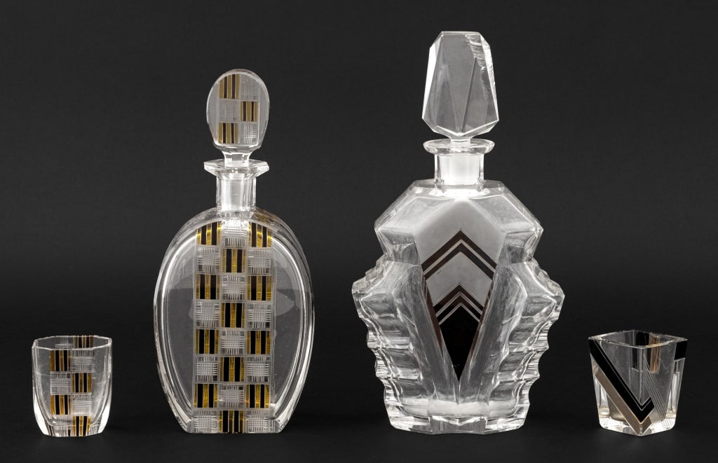 Art Deco Glass Barware, 4 Pcs. (1 of 11)