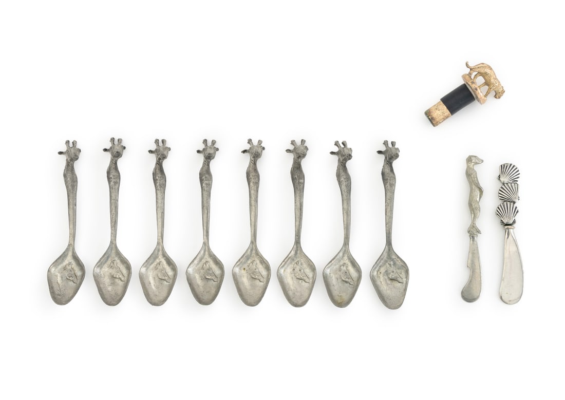 Animalier Silver Plate & Pewter Tableware, 11 Pcs. (1 of 15)