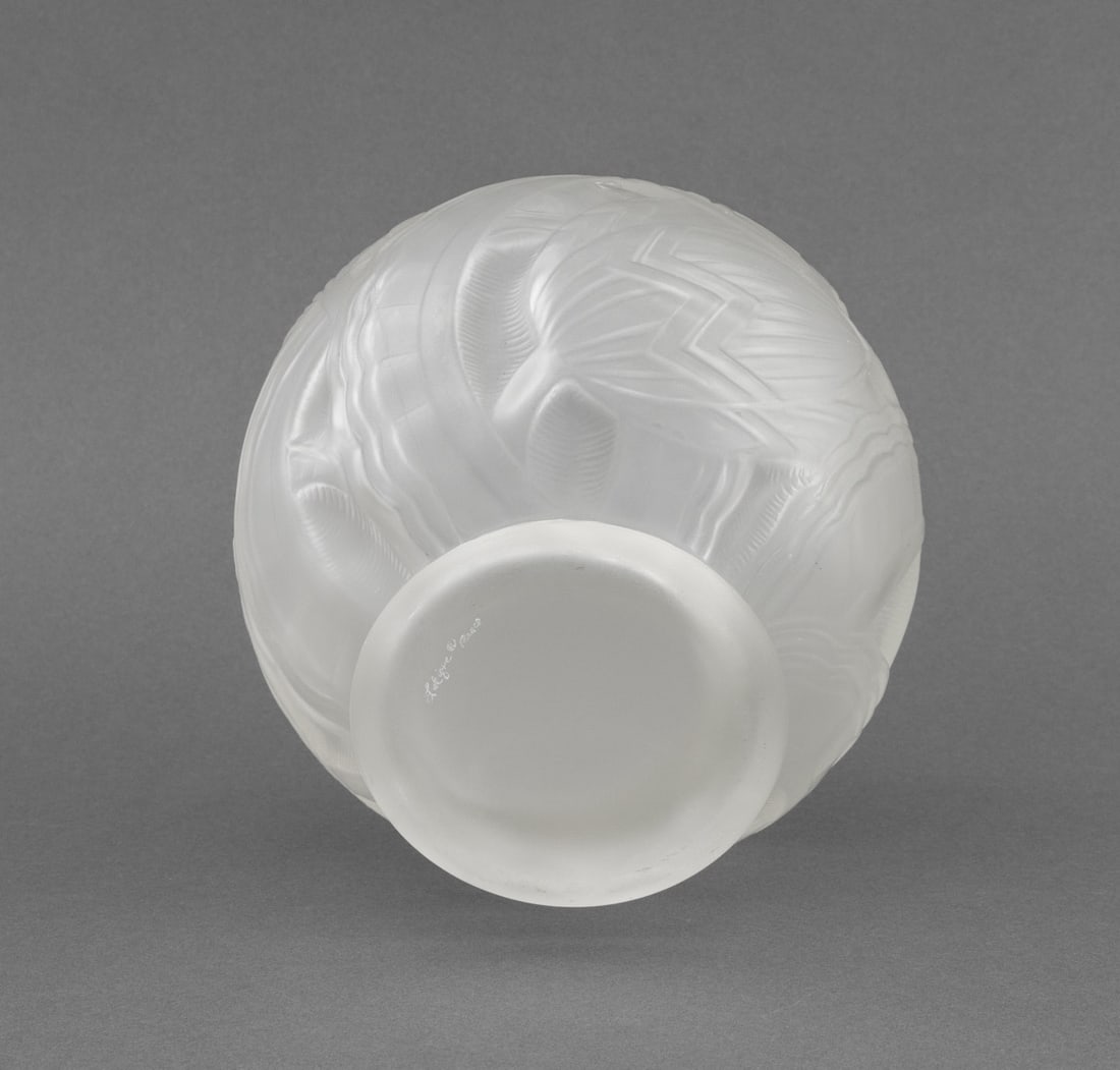 Lalique Art Deco Frosted Glass Vase - 10