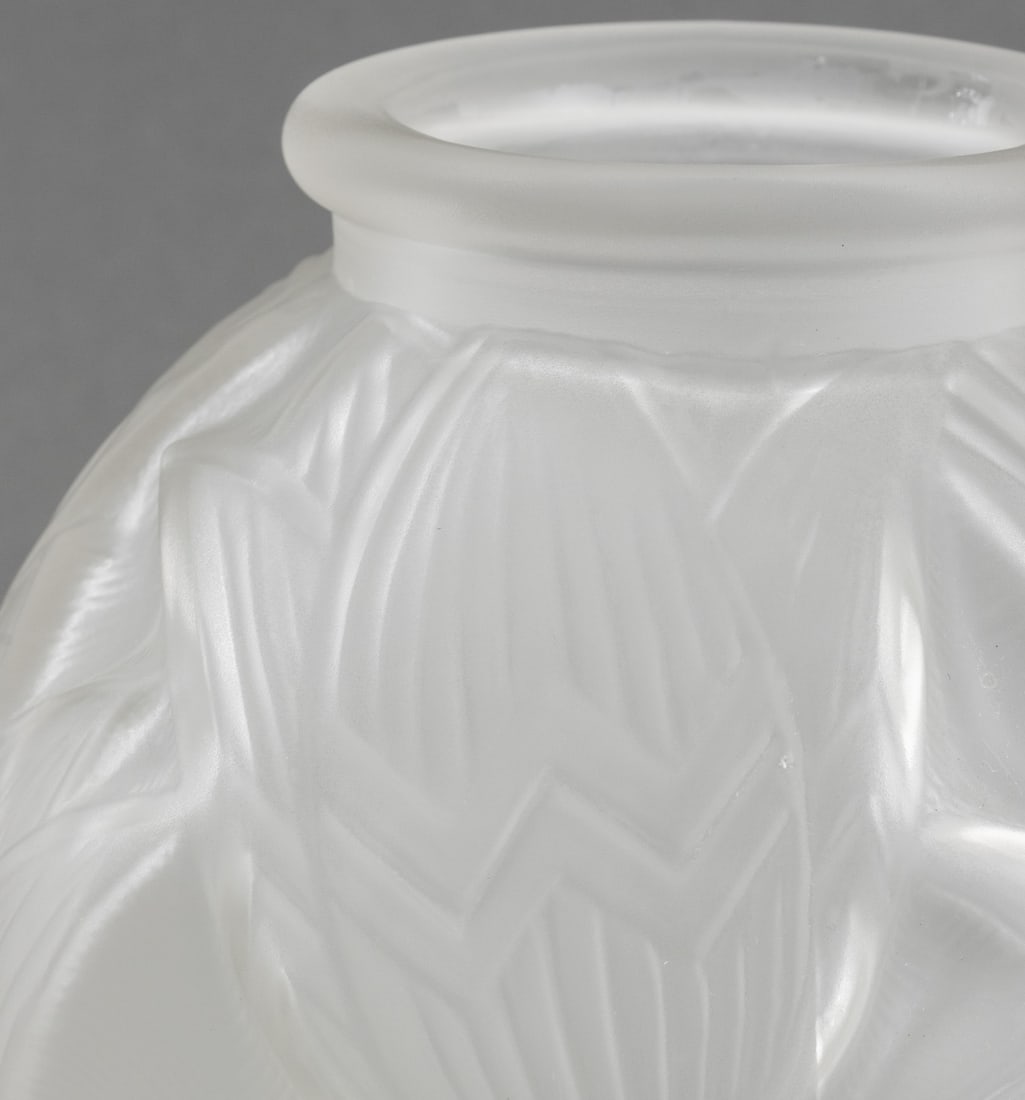 Lalique Art Deco Frosted Glass Vase - 6