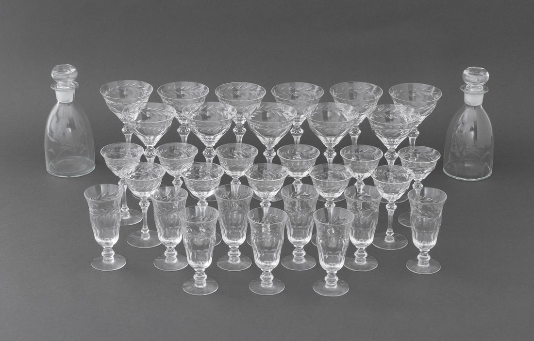 Etched Crystal Stemware Service, 33 Pcs. (1 of 13)