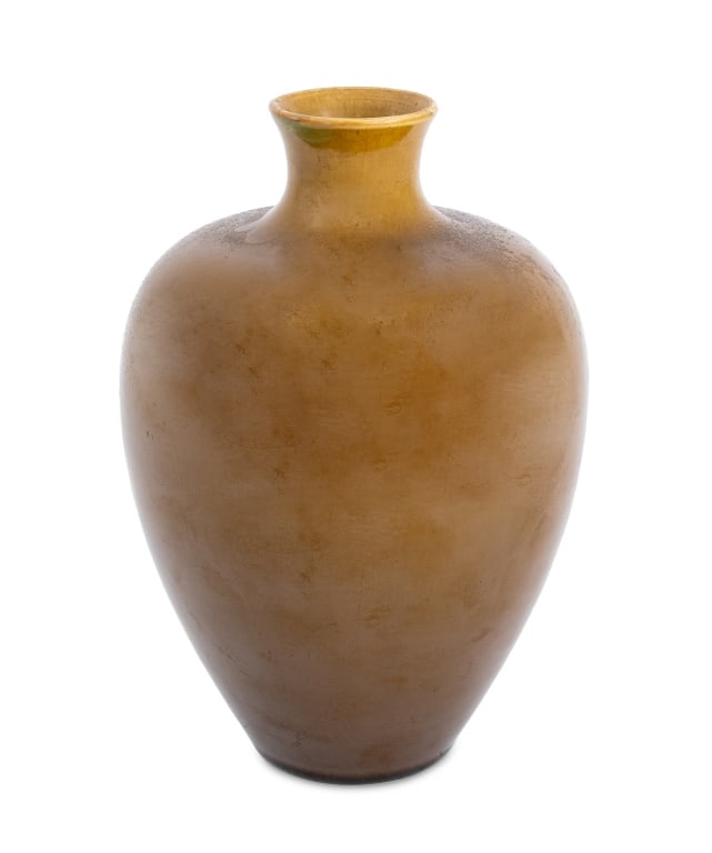 Burmantofts Faience Olive Green Bottle Vase (1 of 5)