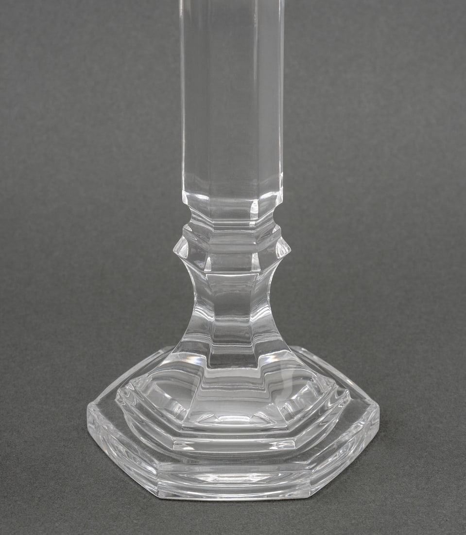 Goebel Modern Glass Candlesticks, Pair - 3