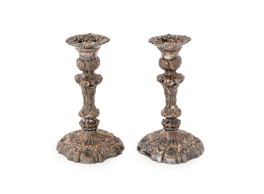 Walker & Hall Silver Plate Candlesticks, Pair (1 of 9)