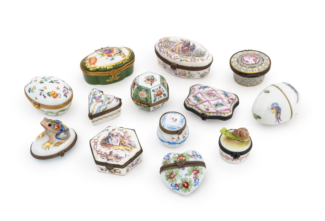 Limoges Painted Porcelain Trinket Boxes, 13 (1 of 12)