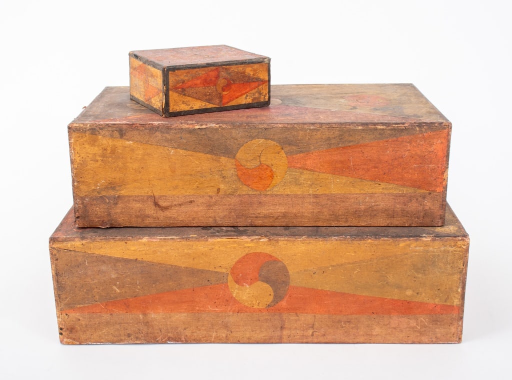 Korean Joseon Dynasty Papier Mache Boxes, 3 (1 of 6)