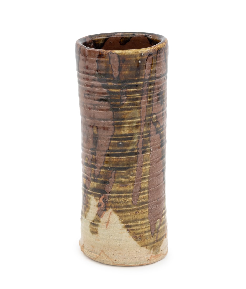 Studio Pottery Polychrome Glazed Stoneware Vase (1 of 8)