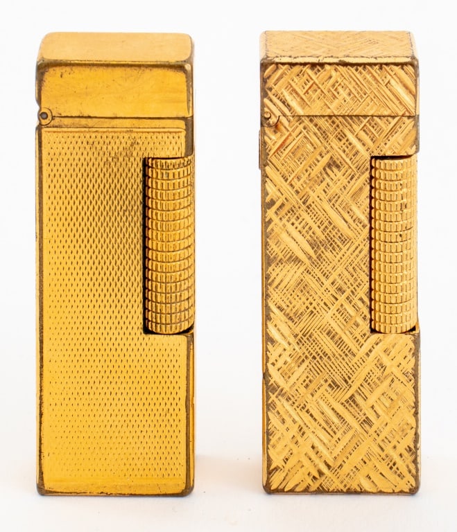 Dunhill Chased Gilt Metal Lighters, 2 (1 of 6)