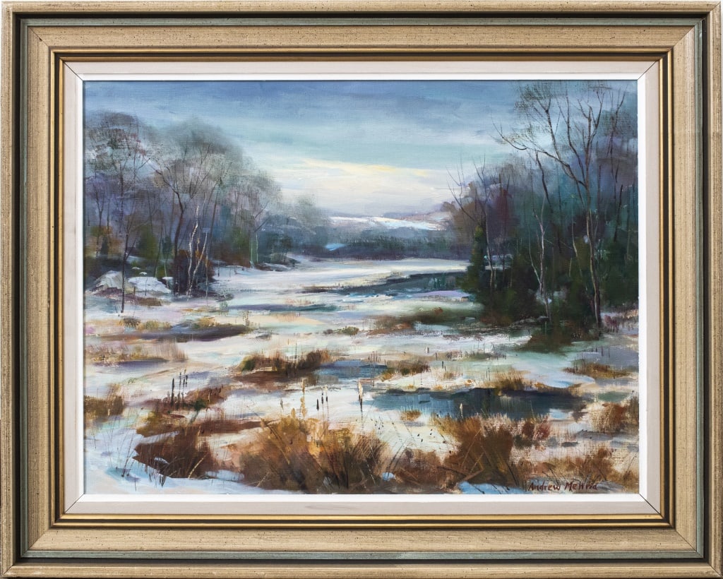 Andrew Menna Winter Scene Oil on Canvas (1 of 12)