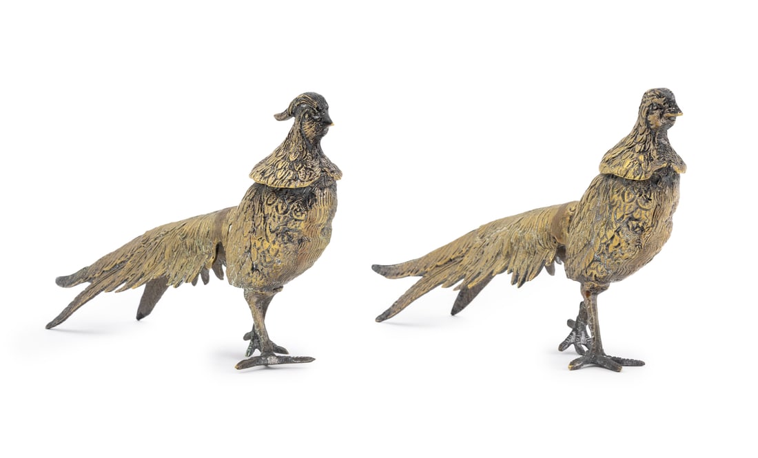 Cast Brass Pheasant Figures, Pair (1 of 10)