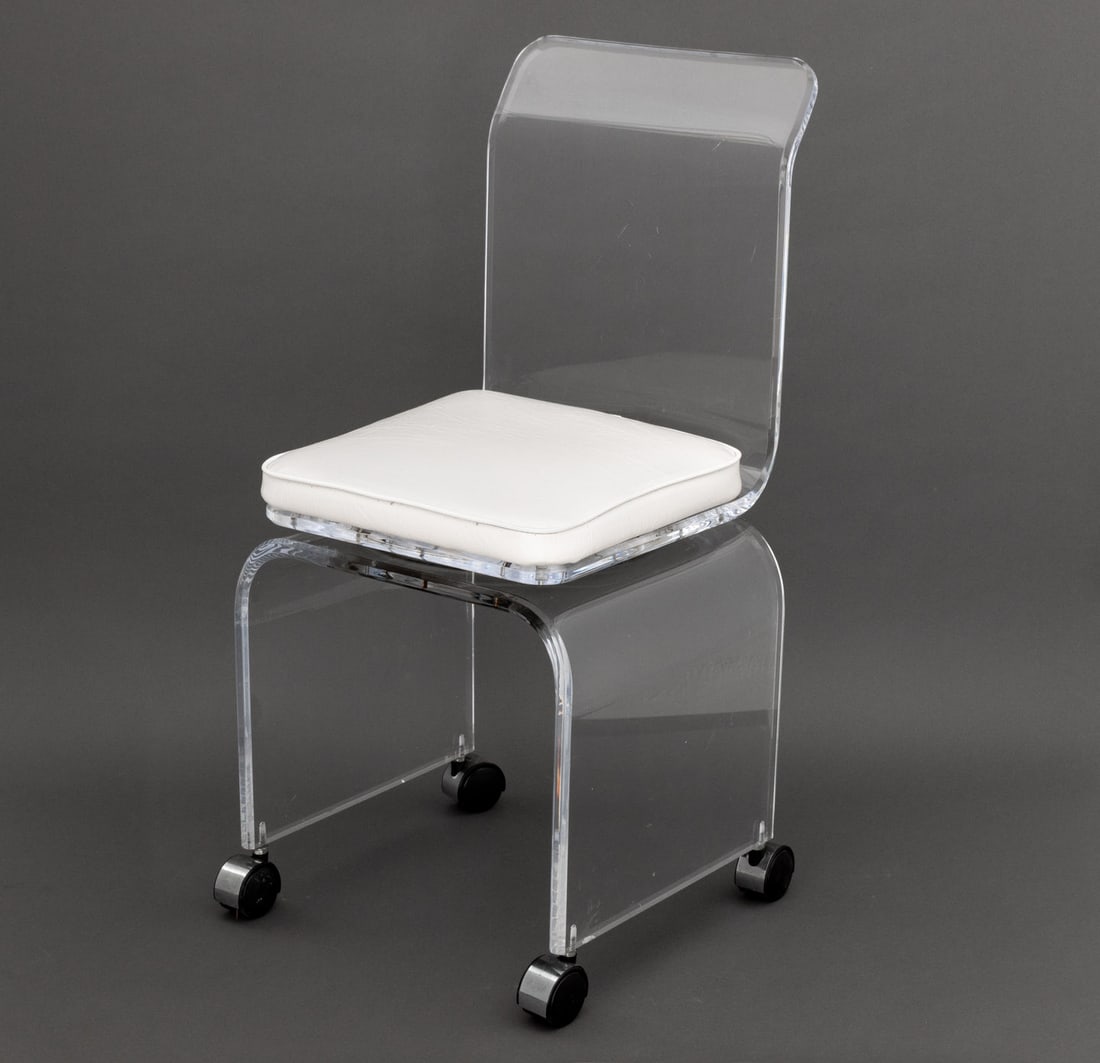 Modern Lucite Swivel Vanity Chair (1 of 6)