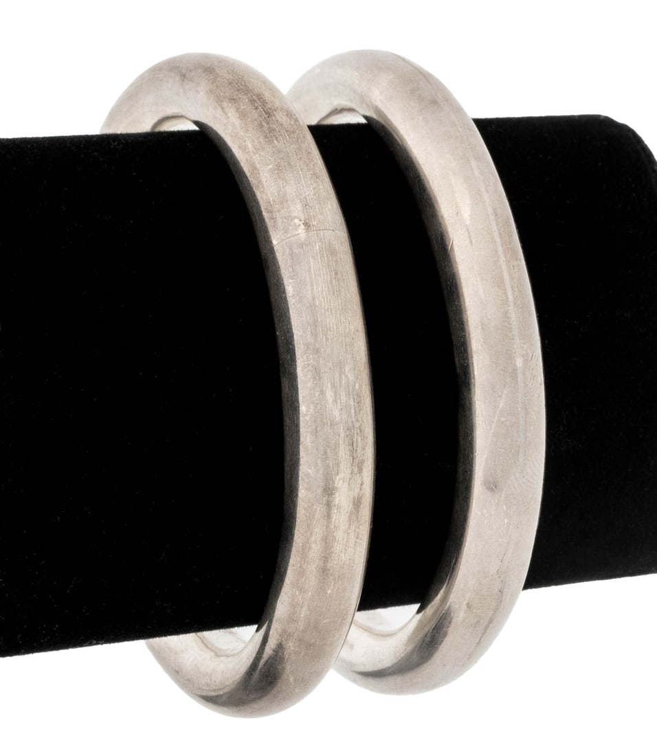 Italian Sterling Silver Bangles, Pair (1 of 6)