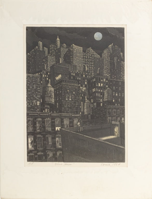 John Dorish "Blue Moon" Lithograph, 1994 (1 of 8)
