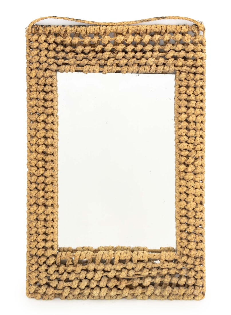 Gabriella Crespi Style Woven Rope Wall Mirror (1 of 5)