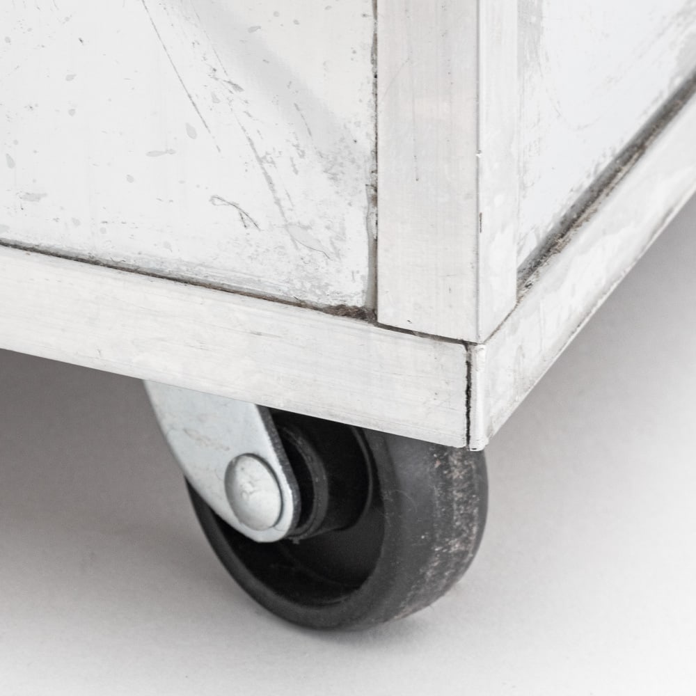 Mirrored Cube Rolling Side Table - 5