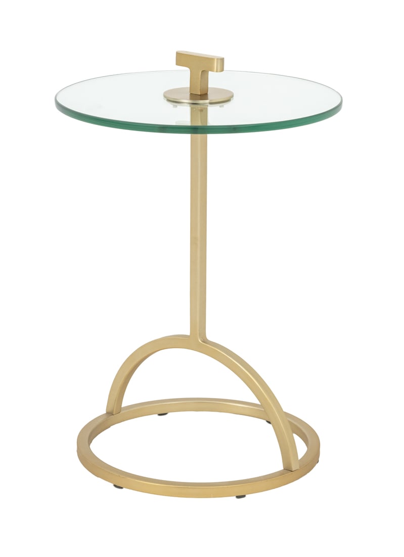 Modern Glass Top Gold-Tone Metal Martini Table (1 of 7)