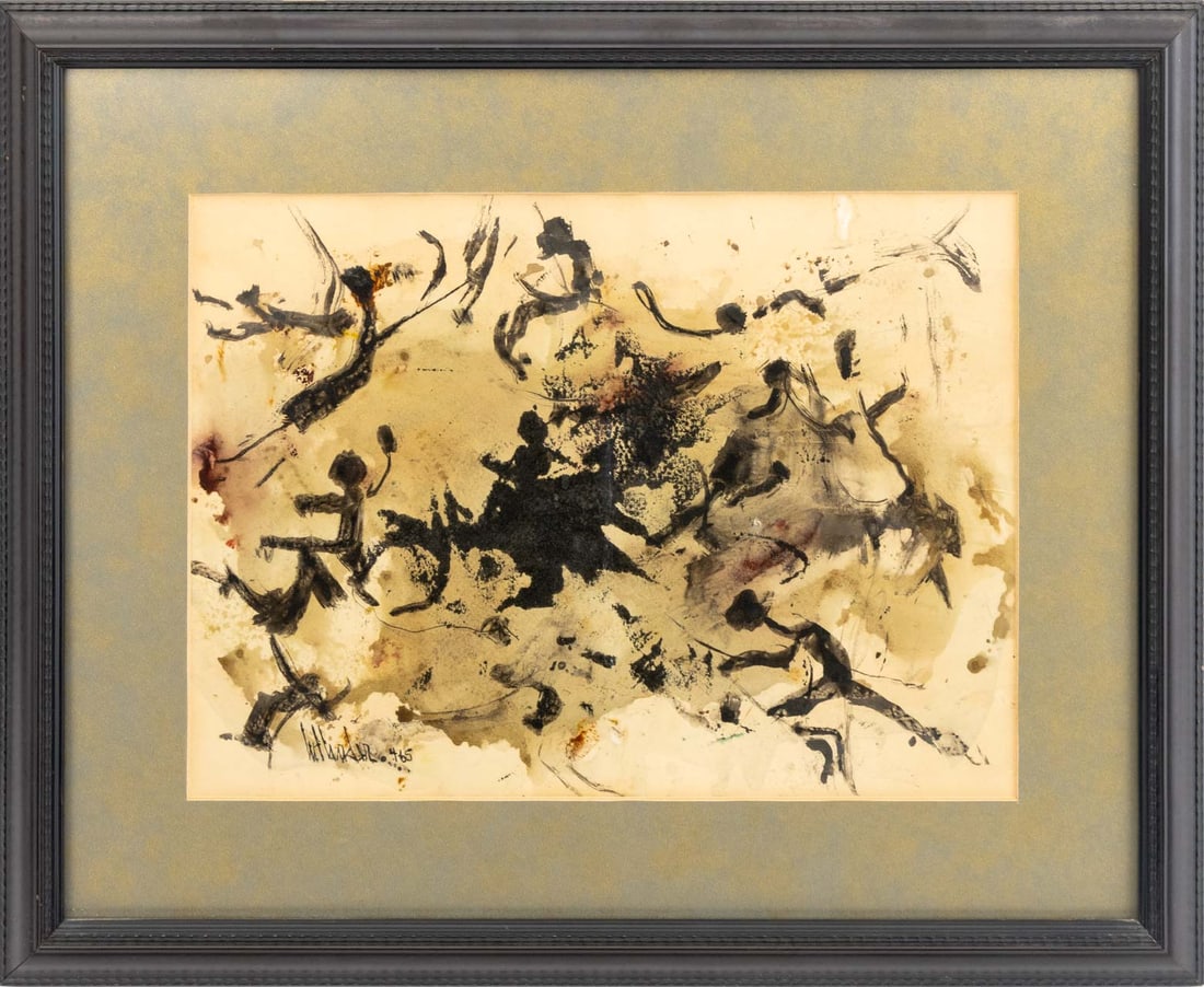 Gino Hollander Abstraction Mixed Media, 1965 (1 of 8)