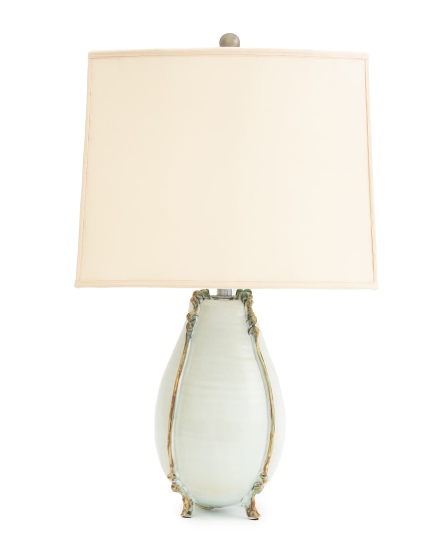 Celadon Glazed Art Pottery Vase Mounted as a Lamp (1 of 9)