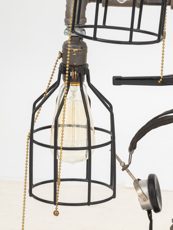 Steampunk Found Object Table Lamp - 5