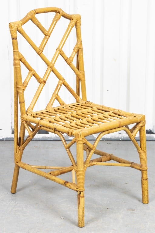 Chinese Chippendale Bamboo and Rattan Chair (1 of 6)
