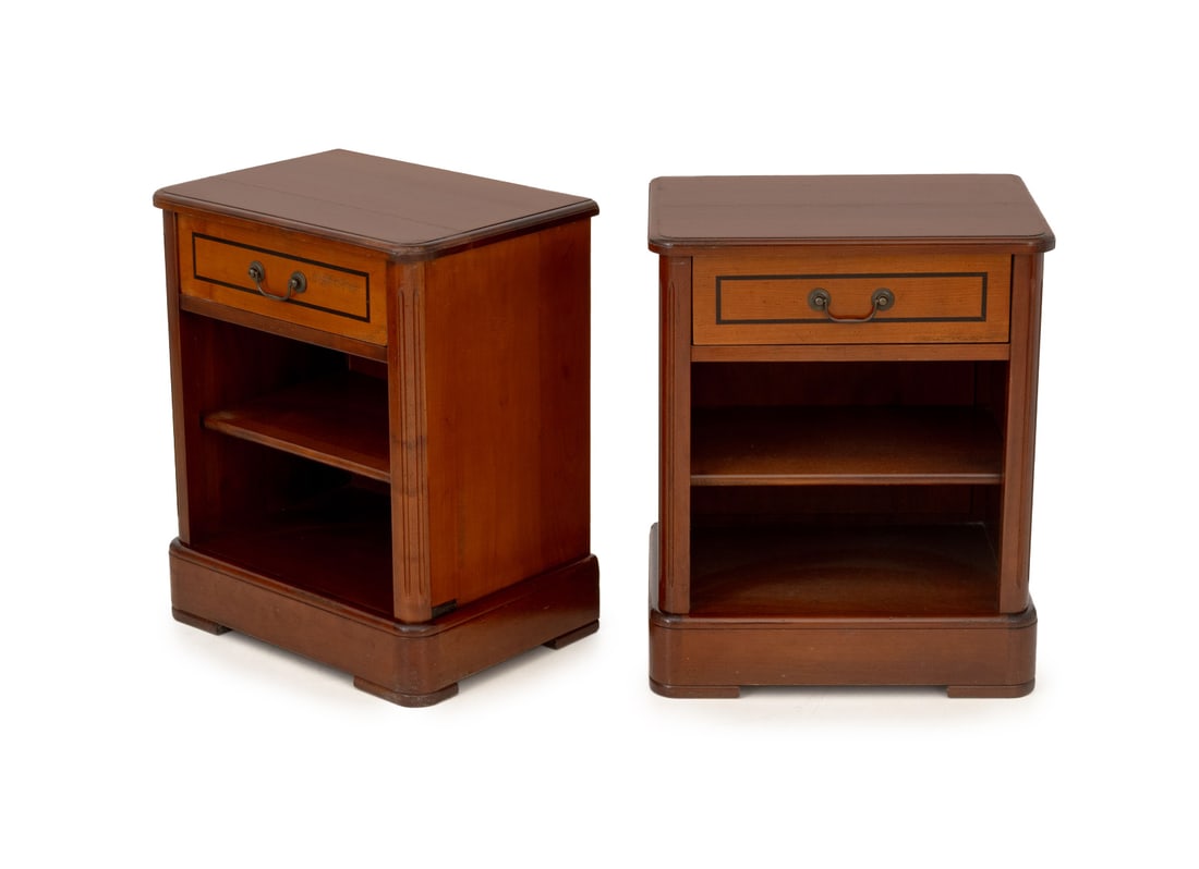 Art Deco Style Cherrywood Bedside Tables, Pair (1 of 8)
