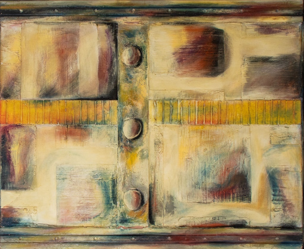 Large Found Object Abstract Mixed Media Panel - 2