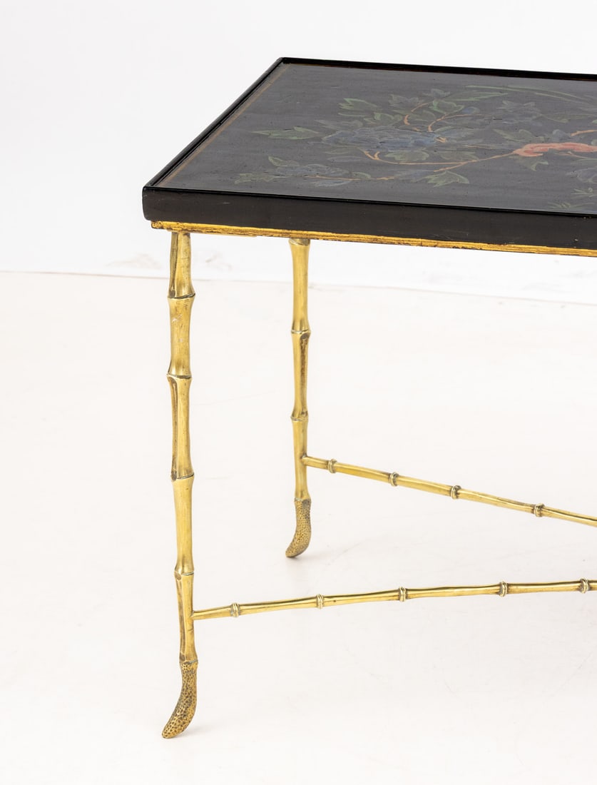 Maison Jansen Style Faux Bamboo Brass Coffee Table - 5