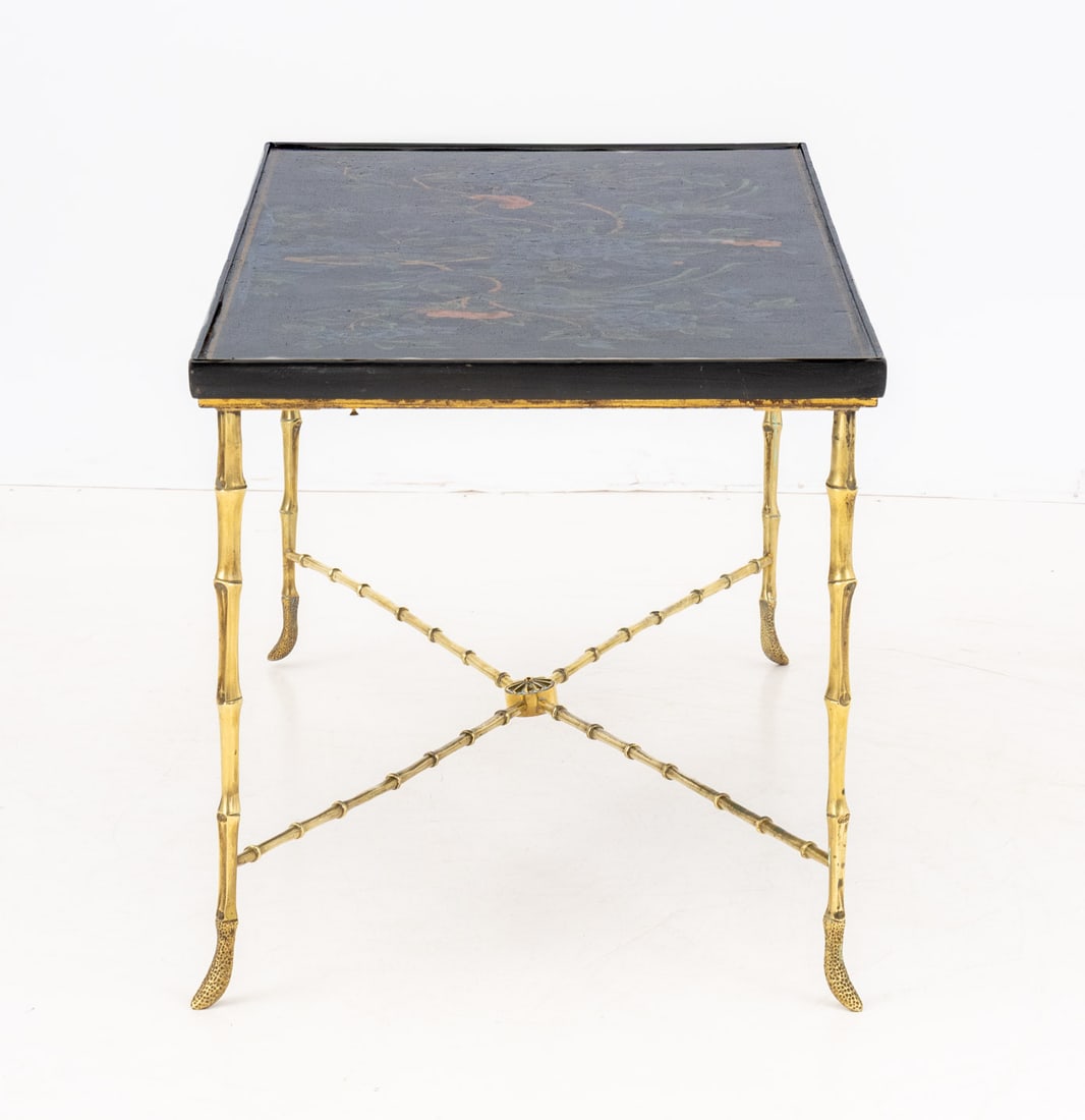 Maison Jansen Style Faux Bamboo Brass Coffee Table - 7