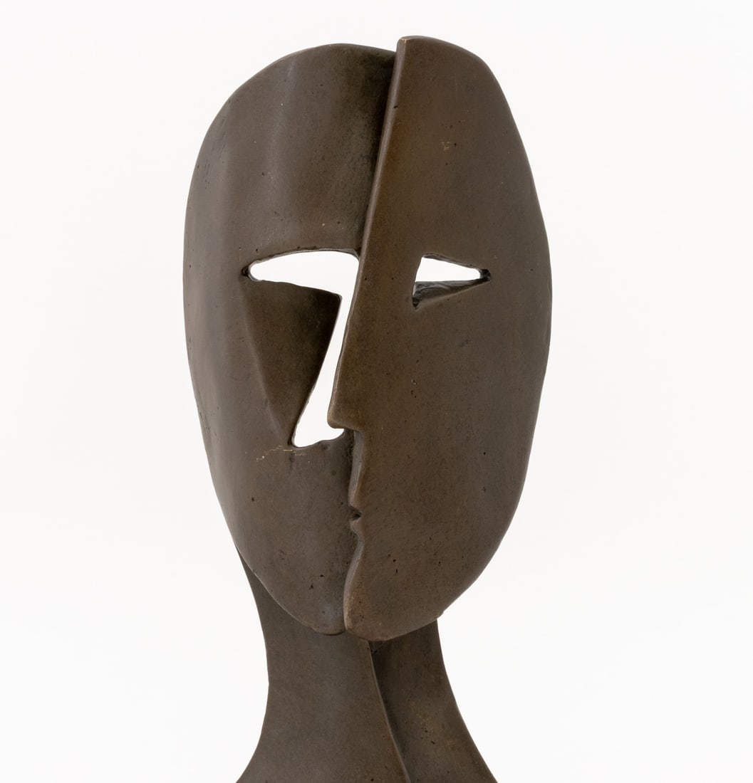 After Pablo Picasso 2 Faces Mask Patinated Bronze - 3