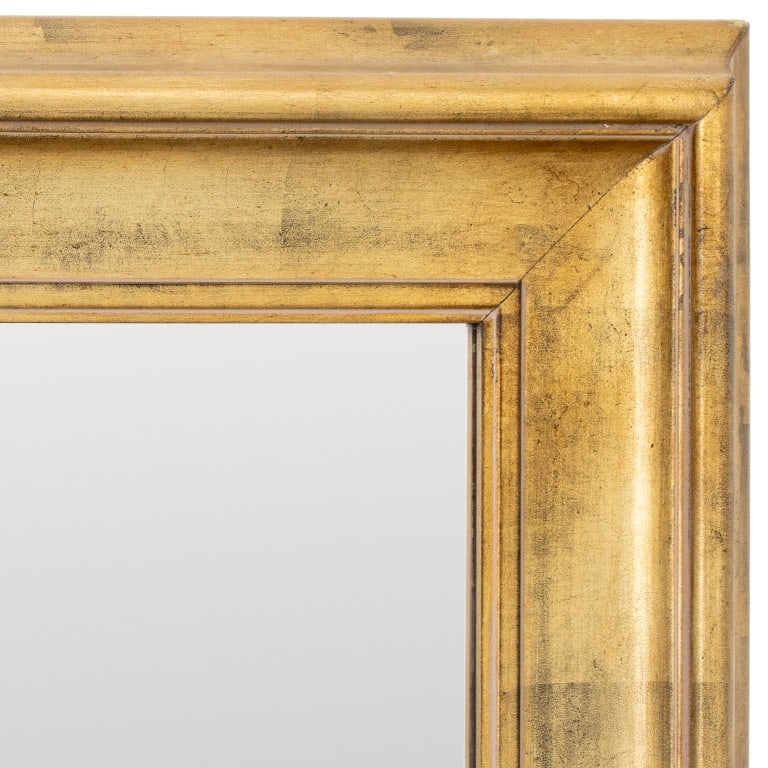 Modern Giltwood Rectangular Beveled Mirror - 2