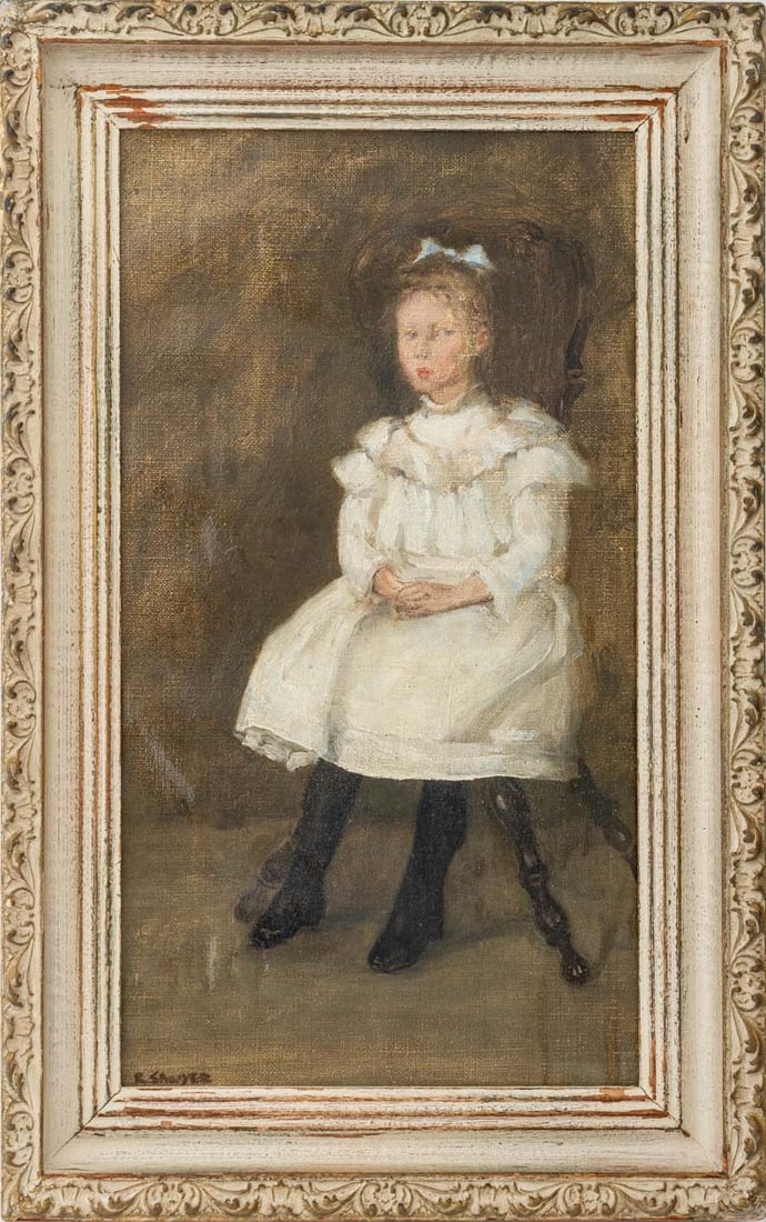 British School Portrait of a Girl Oil, ca. 1900 (1 of 6)