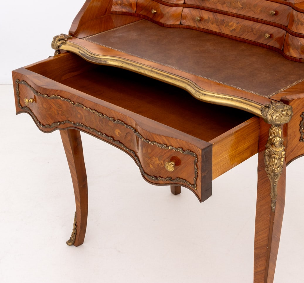 Louis XV Style Marquetry Kingwood Escritoire - 11