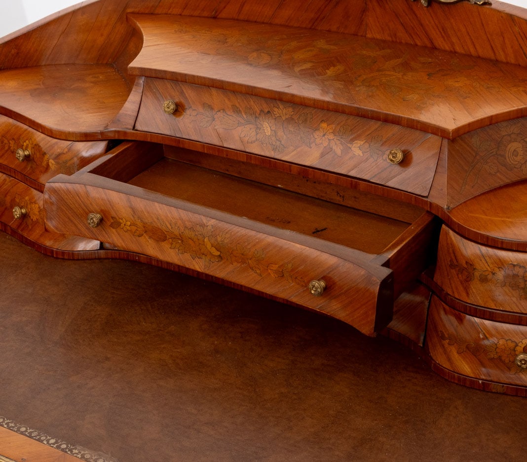 Louis XV Style Marquetry Kingwood Escritoire - 9