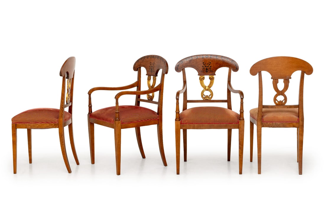 Russian Style Birch & Parcel Gilt Dining Chairs, 4 (1 of 8)