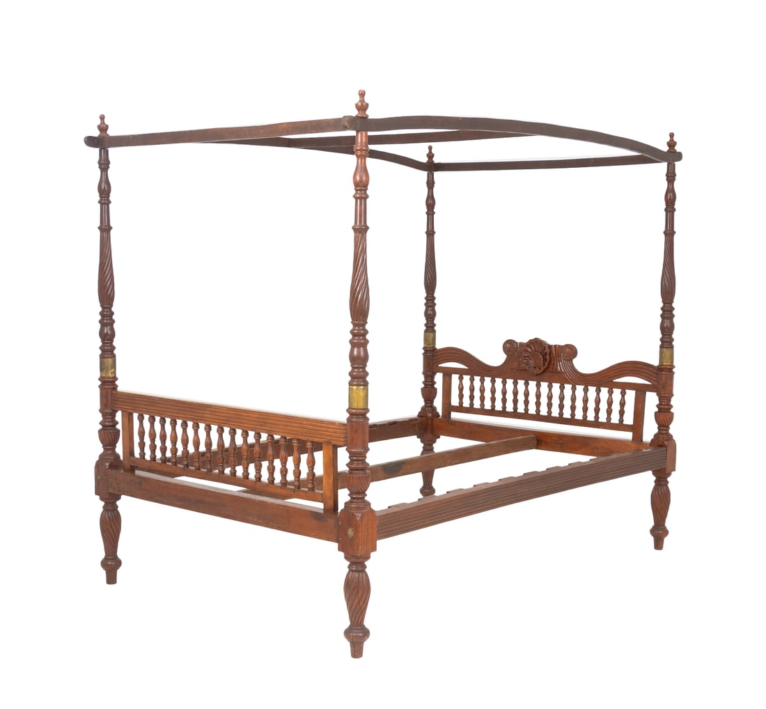 American Rococo Revival Canopy Four Post Bed (1 of 9)