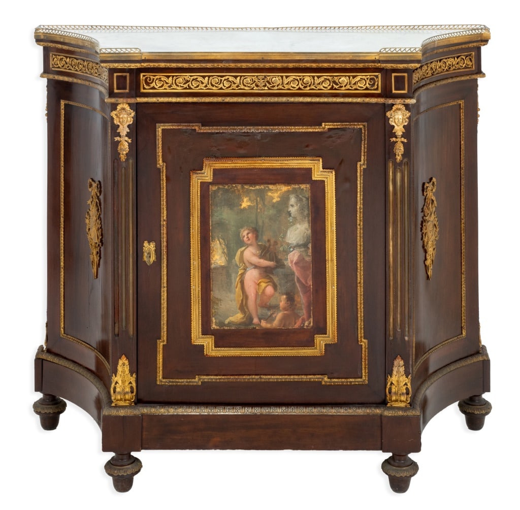 Louis XVI Style Gilt Metal Mahogany Meuble d'Appui (1 of 18)