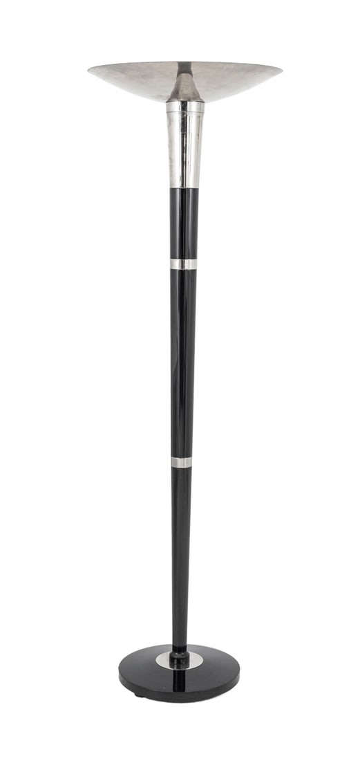 French Art Deco Style Chrome Floor Lamp (1 of 4)