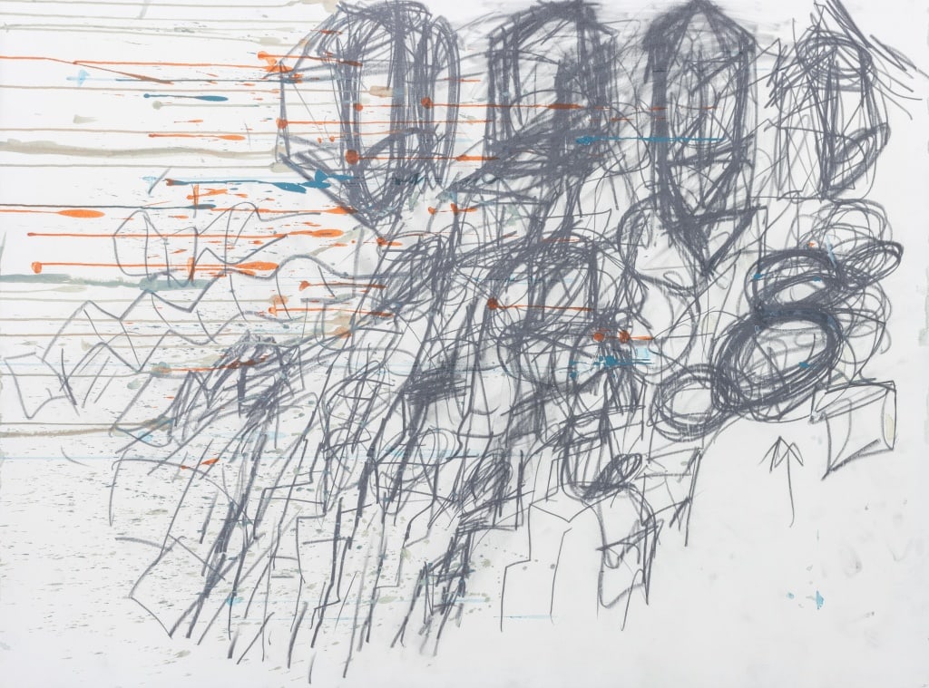 Elfi Schuselka Abstract Composition Mixed Media: Elfi Schuselka (Austrian, b. 1940), Abstract Composition, Mixed Media on Paper, graphite and watercolor, stamped "Studio Elfi Schuselka" verso, unframed. 29.5" H x 39.75" W. Provenance: From the