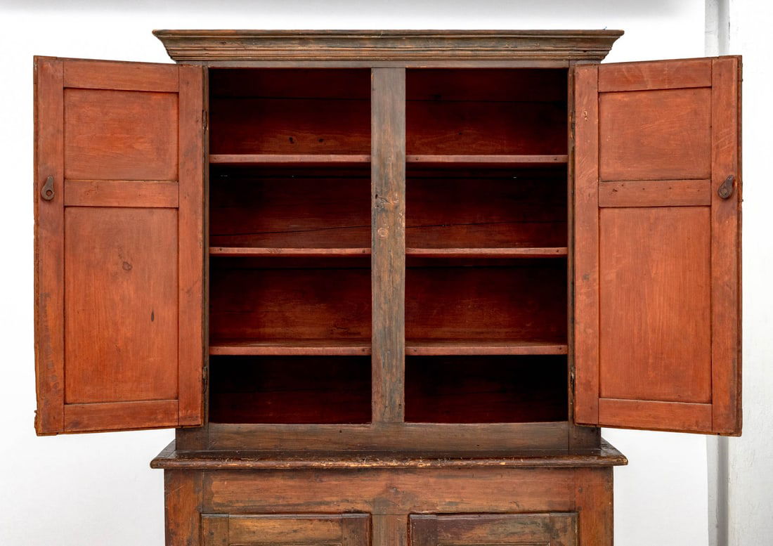 American Pine Stepback Cupboard, 19th C. - 3