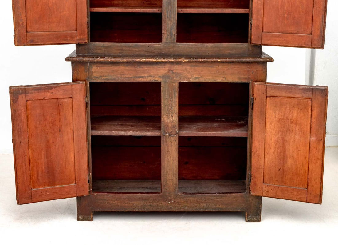 American Pine Stepback Cupboard, 19th C. - 4