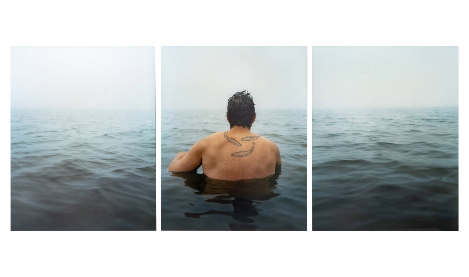 David Hillard "Ebb" C-Print Triptych, 2012: David Hillard (American, b. 1964), "Ebb", Chromogenic Print in Colors Triptych, 2012, from "The Tale is True" series, signed Yancey Richardson Gallery labels verso, mounted on metal and acrylic. Each