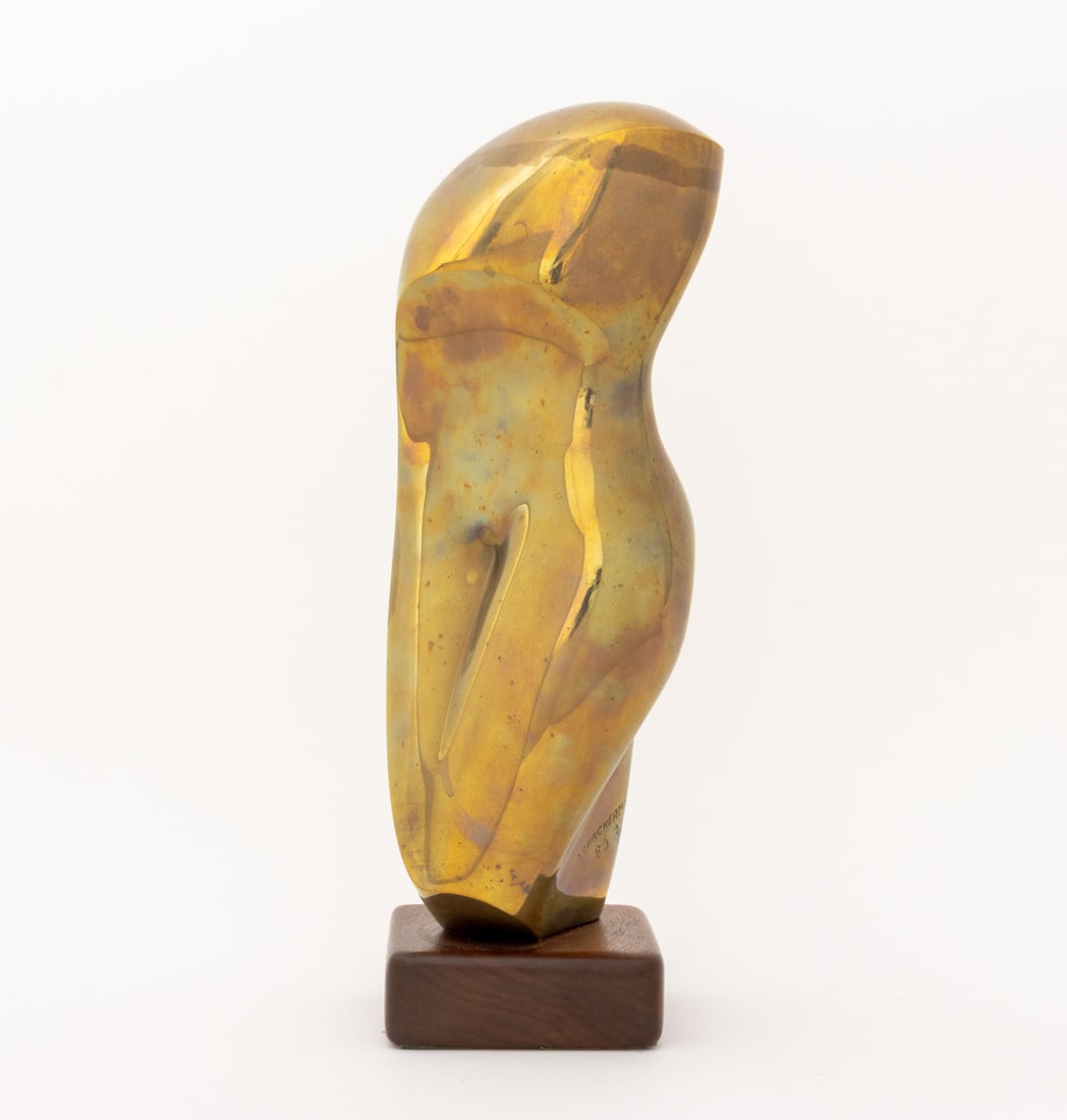 John Schackerman Stylized Torso Bronze Sculpture - 3