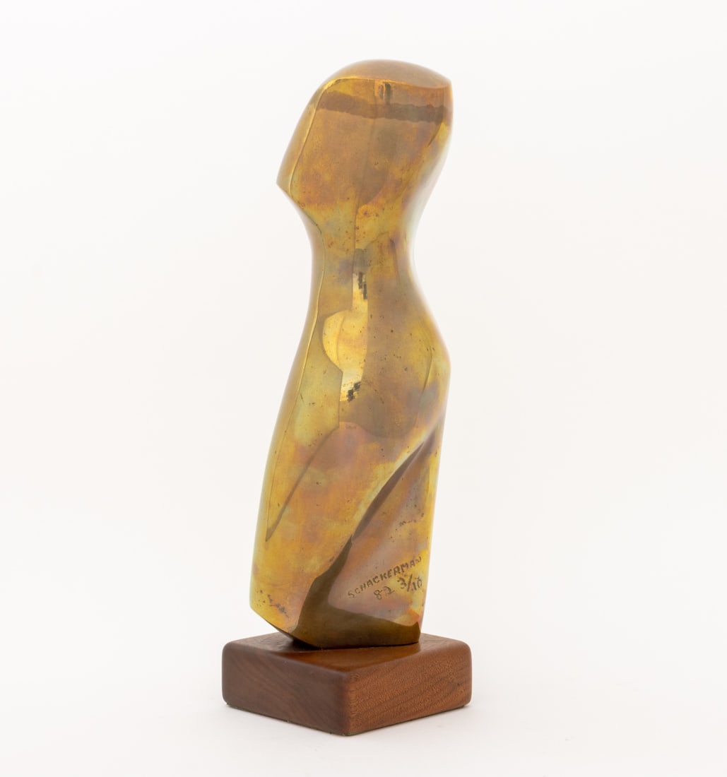 John Schackerman Stylized Torso Bronze Sculpture - 4