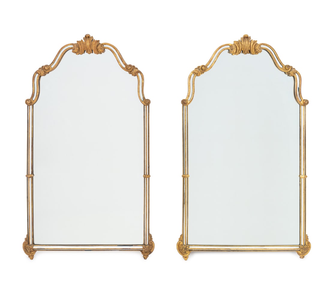 Baroque Style Giltwood Framed Mirrors, Pair (1 of 10)