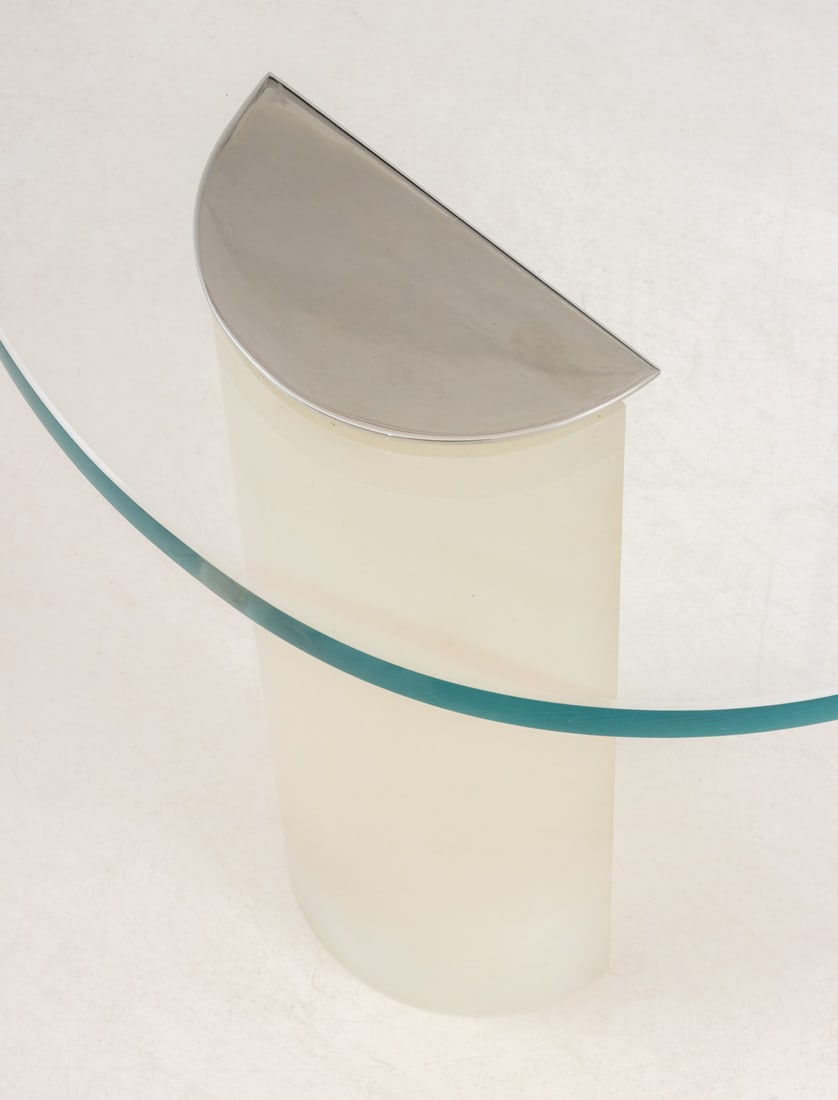 Pace Lucite and Glass Triangular Coffee Table - 5