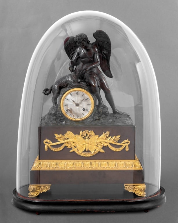 Charles X Patinated & Gilt Bronze Figural Clock (1 of 5)